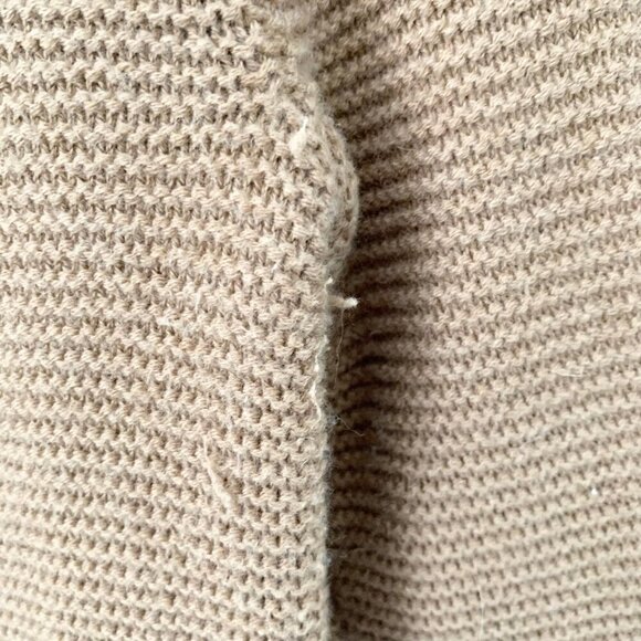 J. Crew beige oatmeal neutral heavy knit long sleeve crewneck pullover sweater - Picture 7 of 10